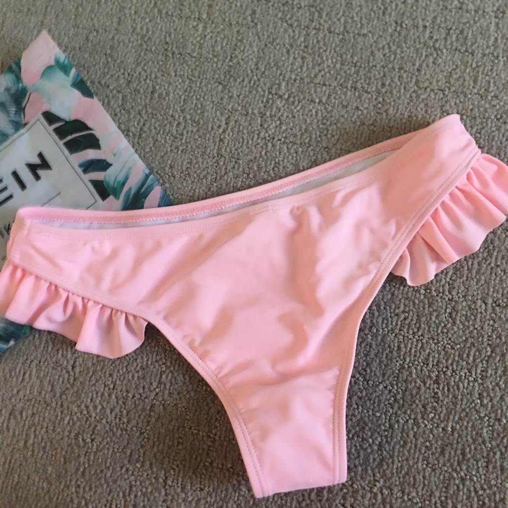 Shein Pink Ruffle Bathing Suit Bottoms - Picture 2 of 5
